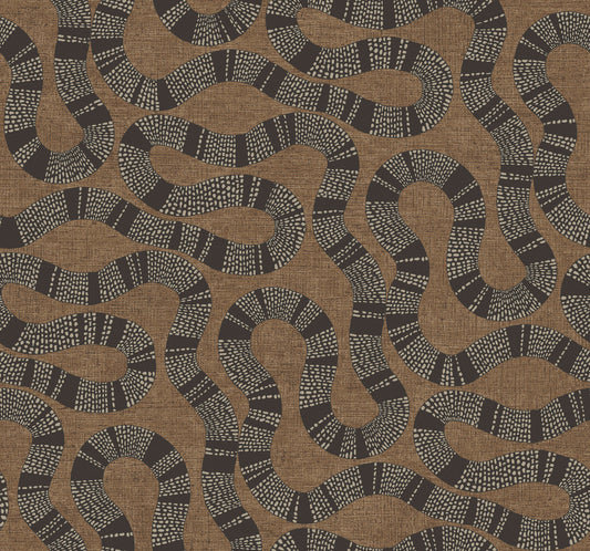 York Wallcoverings Artifacts Ophidia Brown Wallpaper Eclectic Novelty Browns  Wallpaper - AB3001