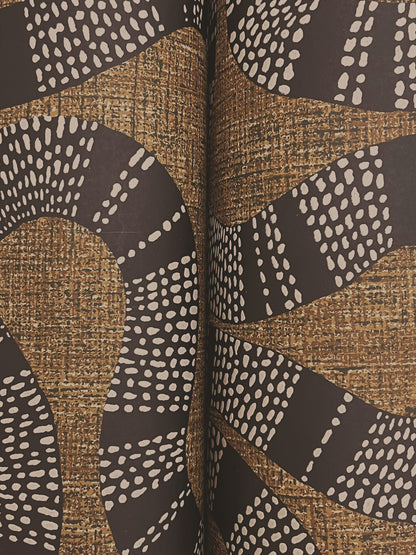 York Wallcoverings Artifacts Ophidia Brown Wallpaper Eclectic Novelty Browns  Wallpaper - AB3001