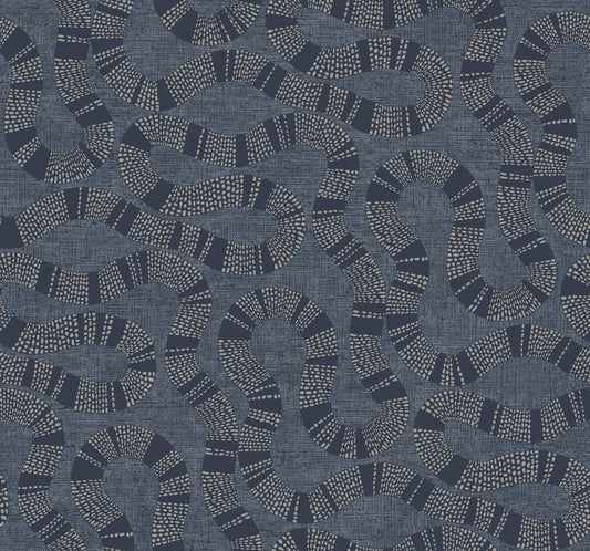 York Wallcoverings Artifacts Ophidia Navy Wallpaper Eclectic Novelty Blues  Wallpaper - AB3002