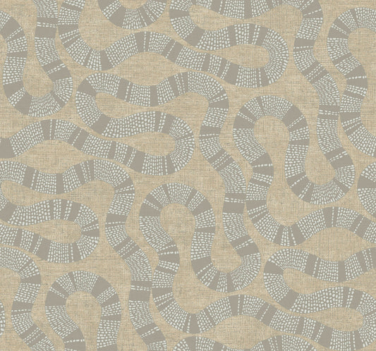 York Wallcoverings Artifacts Ophidia Taupe Wallpaper Eclectic Novelty Beiges  Wallpaper - AB3003