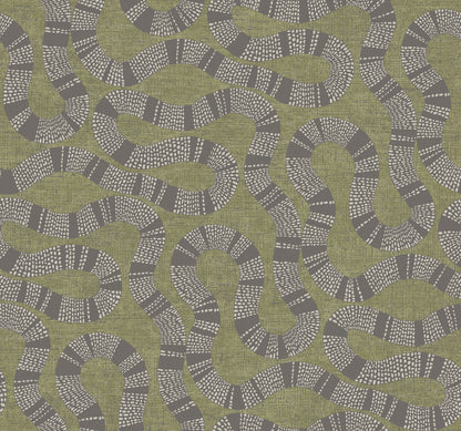 York Wallcoverings Artifacts Ophidia Olive Wallpaper Eclectic Novelty Greens  Wallpaper - AB3005