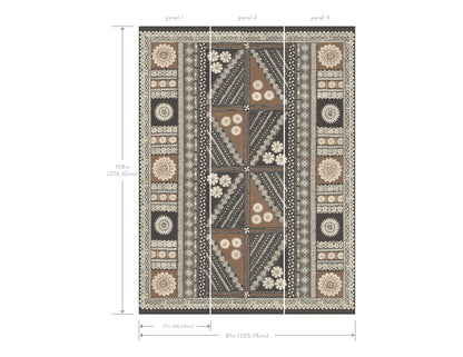 York Wallcoverings Artifacts Tapa Sienna Wall Mural Bohemian Geometrics Browns  Wallpaper - AB3057M