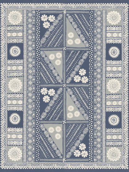 York Wallcoverings Artifacts Tapa Indigo Wall Mural Bohemian Geometrics Blues  Wallpaper - AB3058M