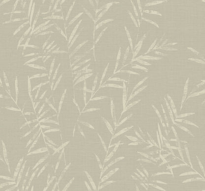 York Wallcoverings Artifacts Allerton Bamboo Taupe Wallpaper Transitional Botanical Beiges  Wallpaper - AB3062