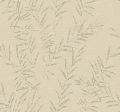 York Wallcoverings Artifacts Allerton Bamboo Linen Wallpaper Transitional Botanical Beiges  Wallpaper - AB3063
