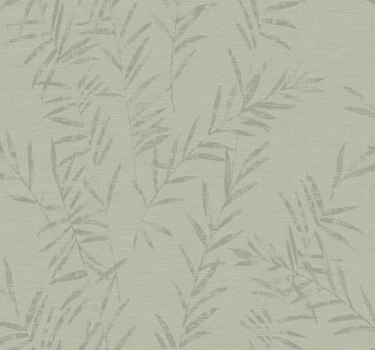 York Wallcoverings Artifacts Allerton Bamboo Sage Wallpaper Transitional Botanical Greens  Wallpaper - AB3064