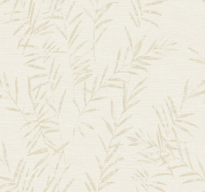 York Wallcoverings Artifacts Allerton Bamboo Alabaster Wallpaper Transitional Botanical Whites and Off-Whites  Wallpaper - AB3065