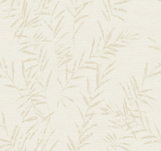 York Wallcoverings Artifacts Allerton Bamboo Alabaster Wallpaper Transitional Botanical Whites and Off-Whites  Wallpaper - AB3065