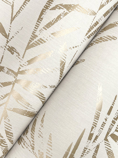 York Wallcoverings Artifacts Allerton Bamboo Alabaster Wallpaper Transitional Botanical Whites and Off-Whites  Wallpaper - AB3065