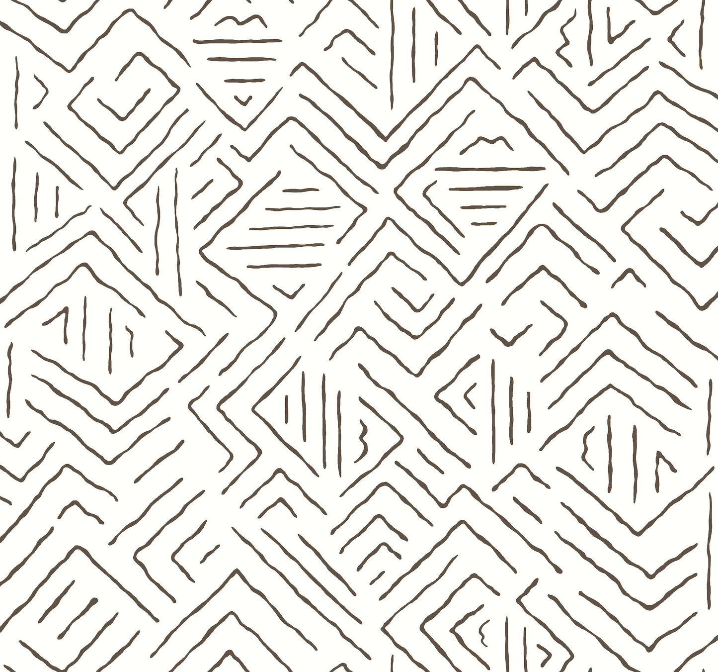 York Wallcoverings Artifacts Sirih Black Wallpaper Bohemian Geometrics Whites and Off-Whites  Wallpaper - AB3081