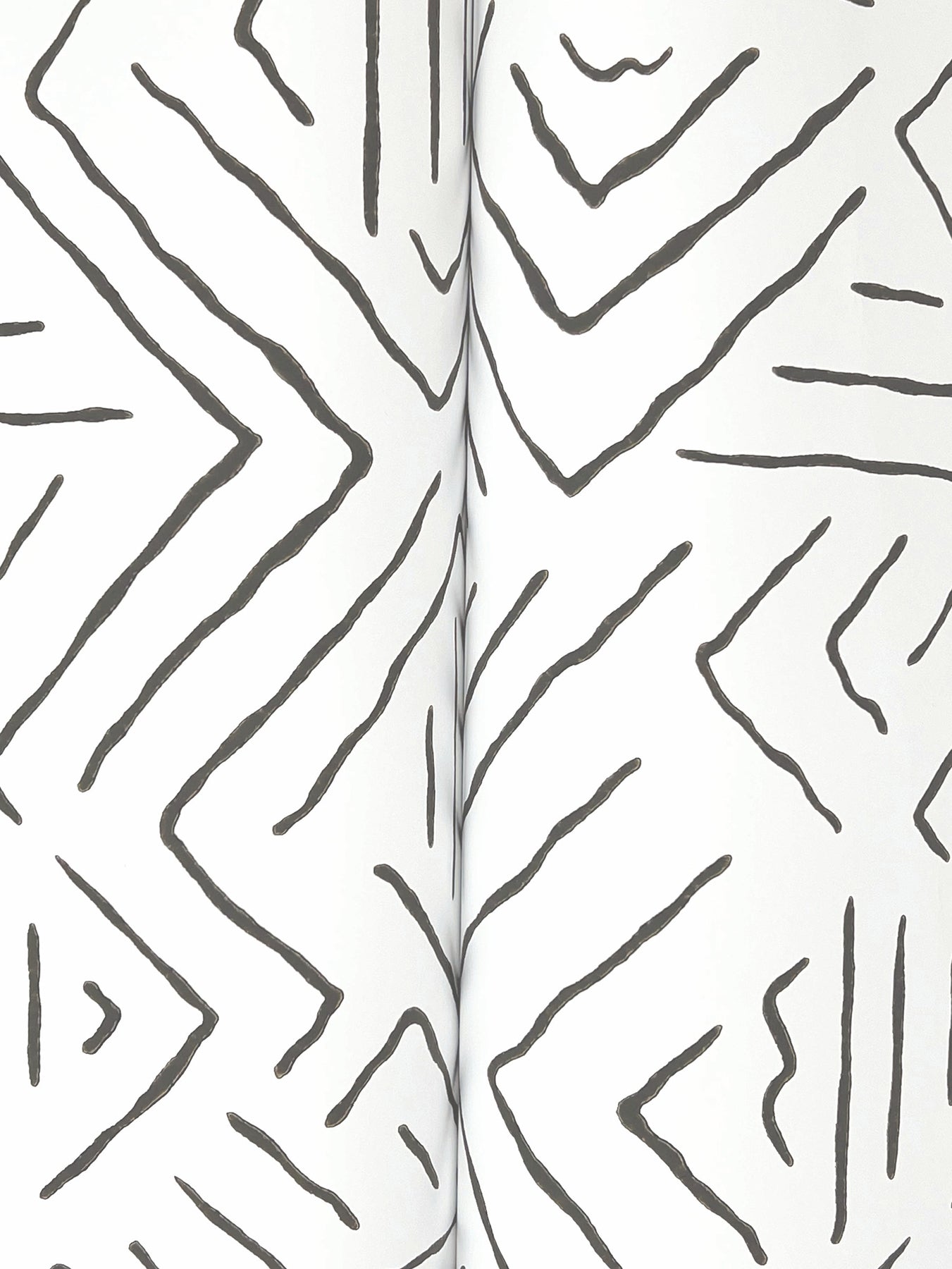 York Wallcoverings Artifacts Sirih Black Wallpaper Bohemian Geometrics Whites and Off-Whites  Wallpaper - AB3081