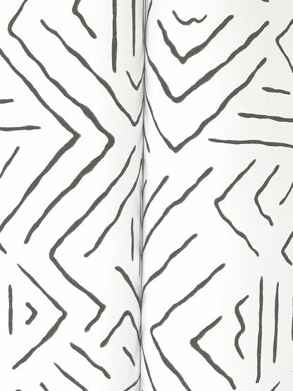 York Wallcoverings Artifacts Sirih Black Wallpaper Bohemian Geometrics Whites and Off-Whites  Wallpaper - AB3081