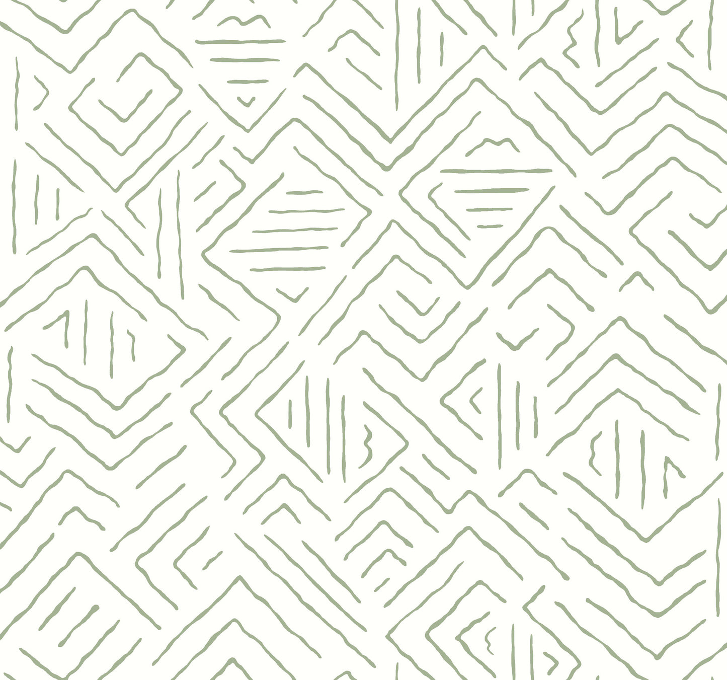 York Wallcoverings Artifacts Sirih Sage Wallpaper Bohemian Geometrics Whites and Off-Whites  Wallpaper - AB3082