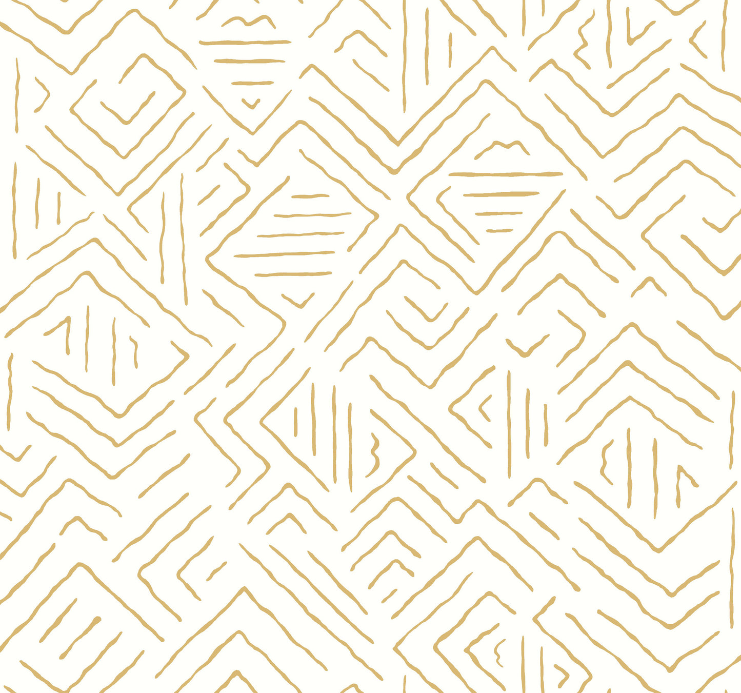 York Wallcoverings Artifacts Sirih Ochre Wallpaper Bohemian Geometrics Whites and Off-Whites  Wallpaper - AB3084