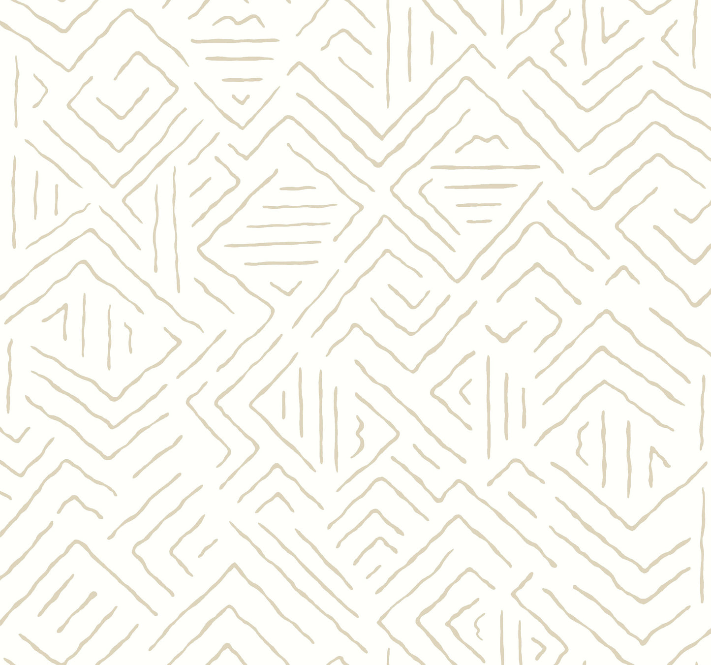 York Wallcoverings Artifacts Sirih Beige Wallpaper Bohemian Geometrics Whites and Off-Whites  Wallpaper - AB3085