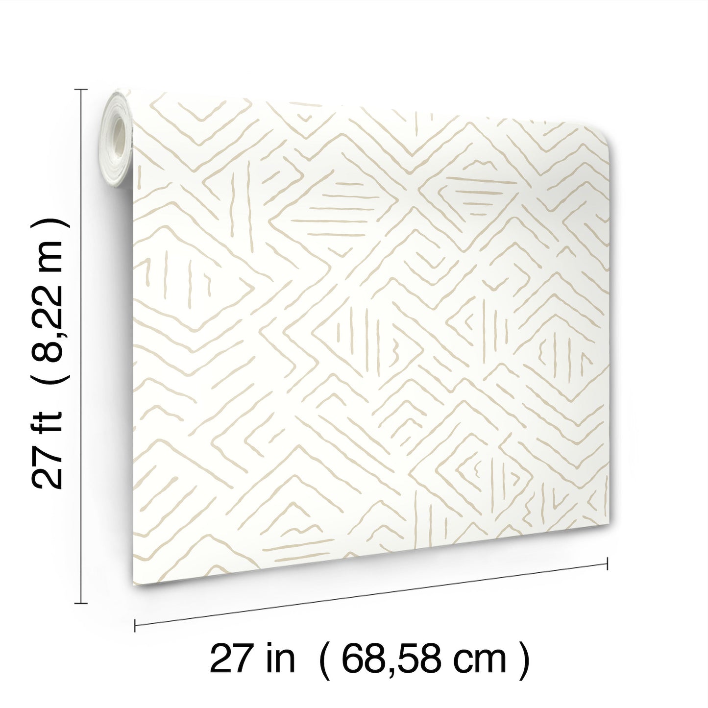 York Wallcoverings Artifacts Sirih Beige Wallpaper Bohemian Geometrics Whites and Off-Whites  Wallpaper - AB3085