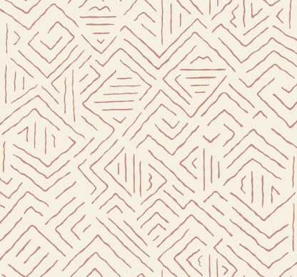 York Wallcoverings Artifacts Sirih Sedona Wallpaper Bohemian Geometrics Whites and Off-Whites  Wallpaper - AB3086