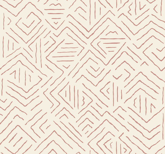 York Wallcoverings Artifacts Sirih Sedona Wallpaper Bohemian Geometrics Whites and Off-Whites  Wallpaper - AB3086