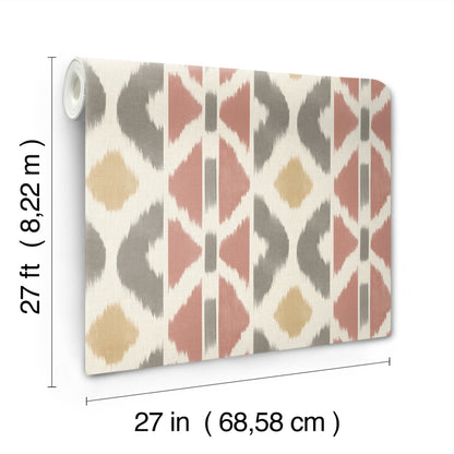 York Wallcoverings Artifacts Patan Sedona Wallpaper Eclectic Geometrics Reds  Wallpaper - AB3096