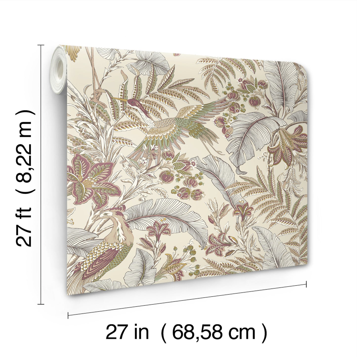 York Wallcoverings Artifacts Heronwood Mulberry Wallpaper Traditional Animals and Insects Purples  Wallpaper - AB3101