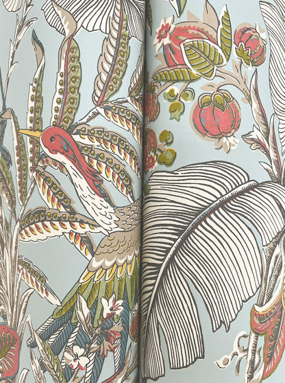 York Wallcoverings Artifacts Heronwood Sky Blue Wallpaper Traditional Animals and Insects Blues  Wallpaper - AB3102