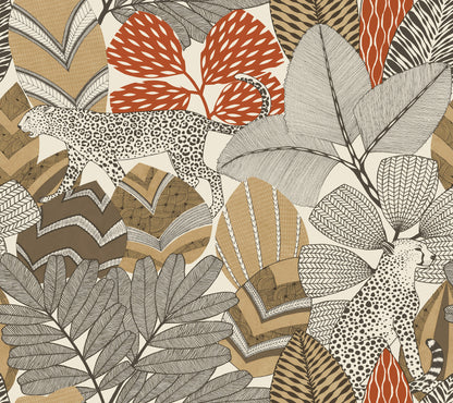 York Wallcoverings Artifacts Namiri Ochre Wallpaper Eclectic Tropical Yellows  Wallpaper - AB3111