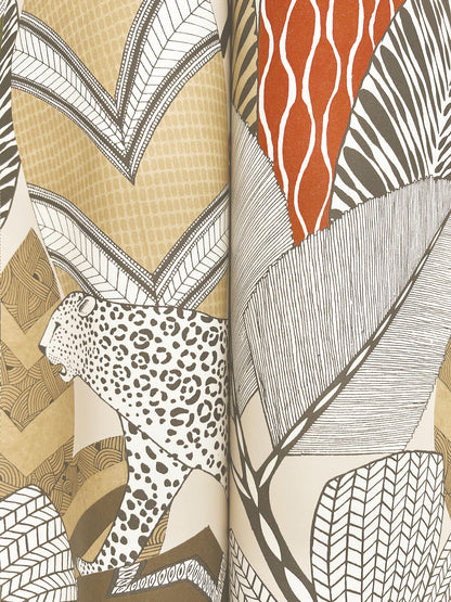 York Wallcoverings Artifacts Namiri Ochre Wallpaper Eclectic Tropical Yellows  Wallpaper - AB3111