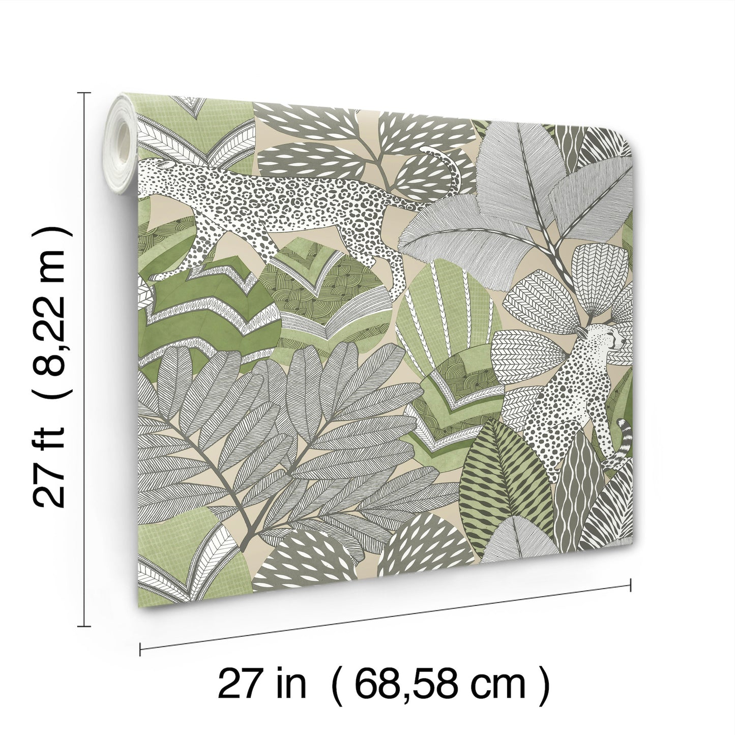 York Wallcoverings Artifacts Namiri Green Wallpaper Eclectic Tropical Greens  Wallpaper - AB3114