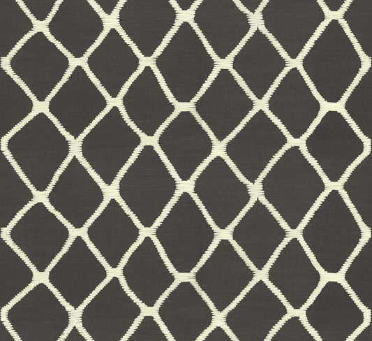 York Wallcoverings Artifacts Tonga Black and White Wallpaper Modern Trellis and Lattice Blacks  Wallpaper - AB3121