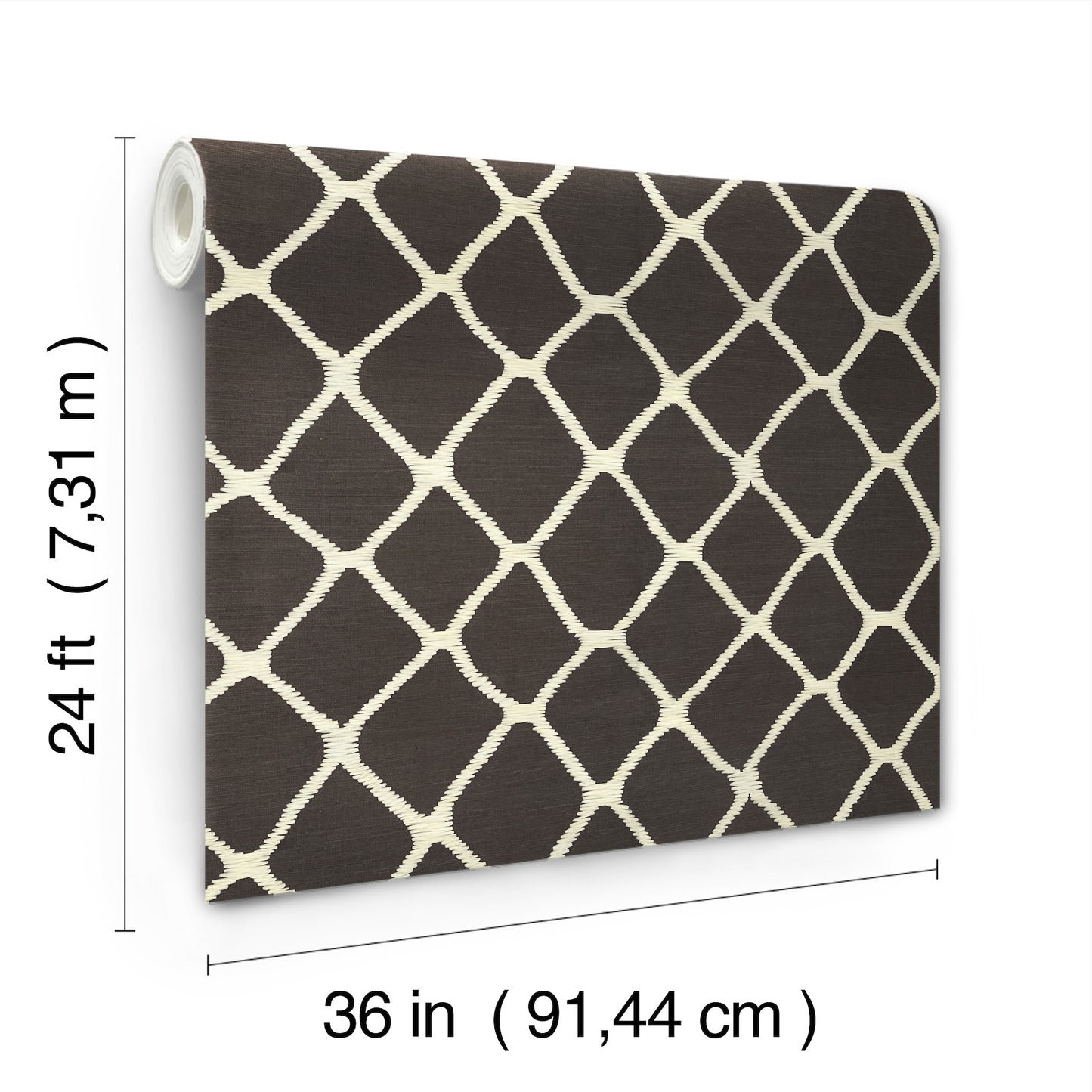 York Wallcoverings Artifacts Tonga Black and White Wallpaper Modern Trellis and Lattice Blacks  Wallpaper - AB3121