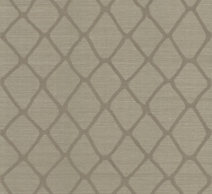 York Wallcoverings Arts and Crafts Tonga Taupe Wallpaper Modern Trellis and Lattice Beiges  Wallpaper - AB3123