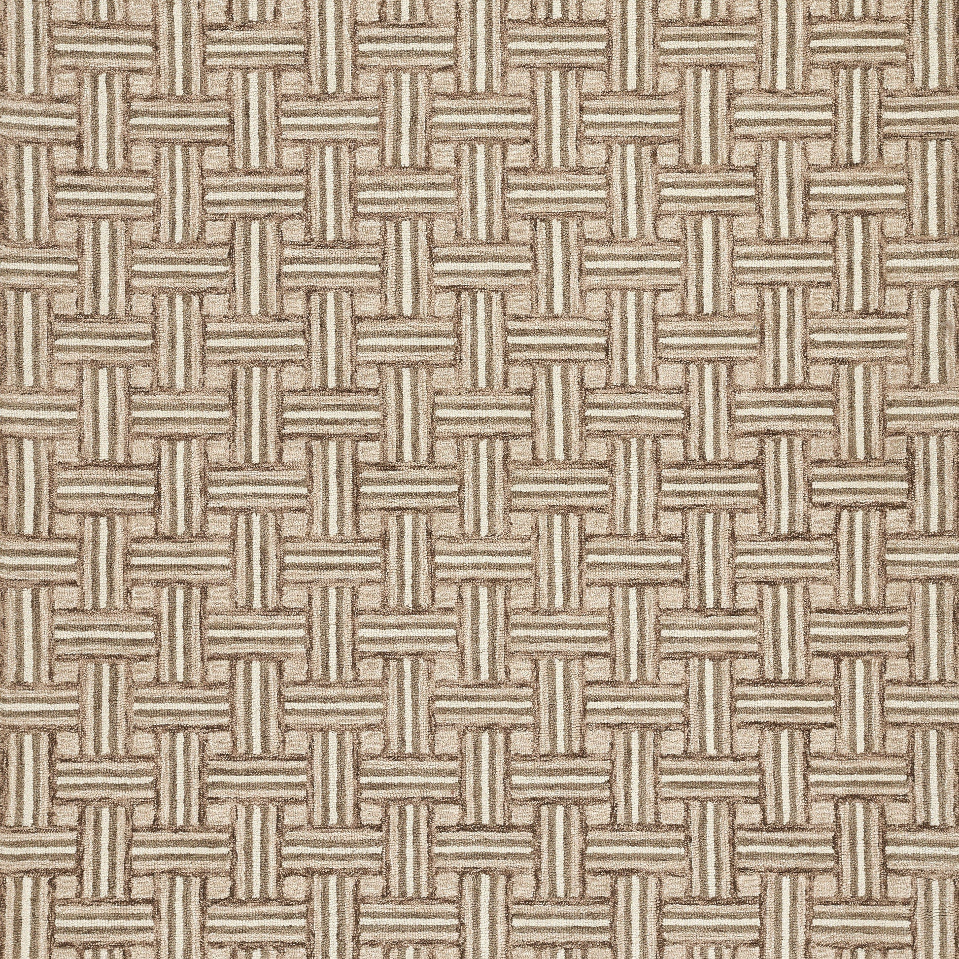 Beige tan woven basketweave texture with interlaced strips, rattan-like pattern suitable for upholstery or decor.