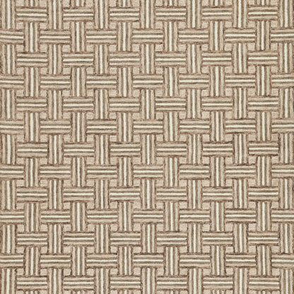 Beige tan woven basketweave texture with interlaced strips, rattan-like pattern suitable for upholstery or decor.