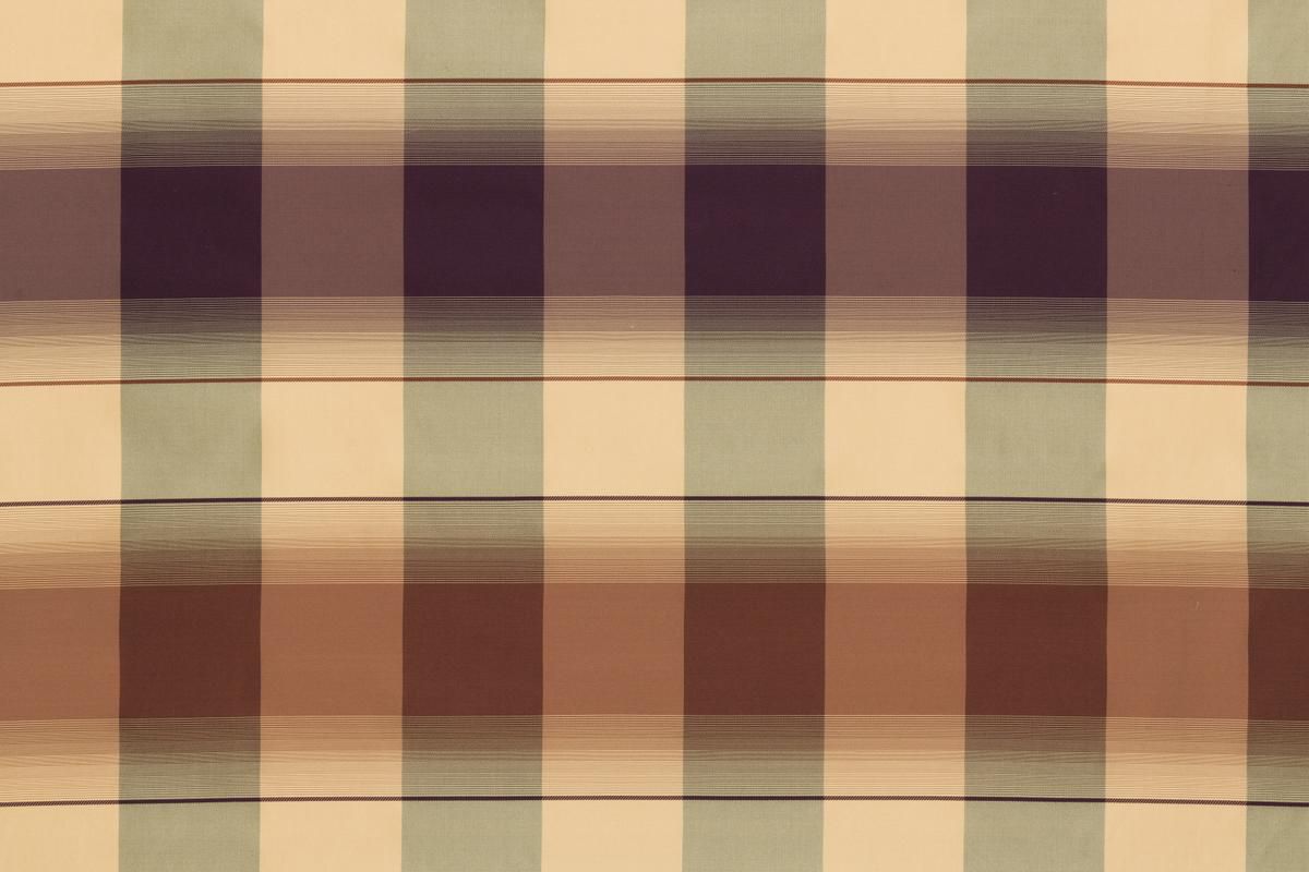 SCALAMANDRE OUTLET  FABRIC TRE PLAID  FABRIC AUBERGINE, BROWN   - AB 07373040