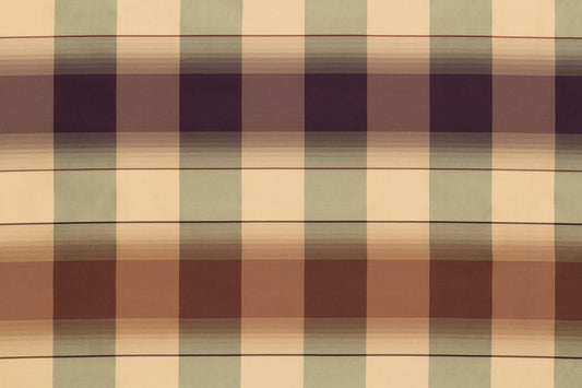 SCALAMANDRE OUTLET  FABRIC TRE PLAID  FABRIC AUBERGINE, BROWN   - AB 07373040