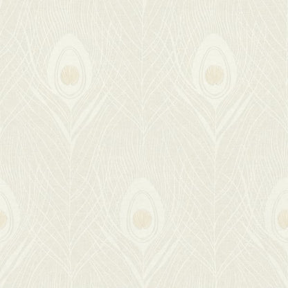 Galerie Wallcoverings Absolutely Chic Peacock Feather Motif Galerie Wallcoverings  Cream   - AC60003