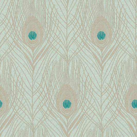 Galerie Wallcoverings Absolutely Chic Peacock Feather Motif Galerie Wallcoverings  Green   - AC60005