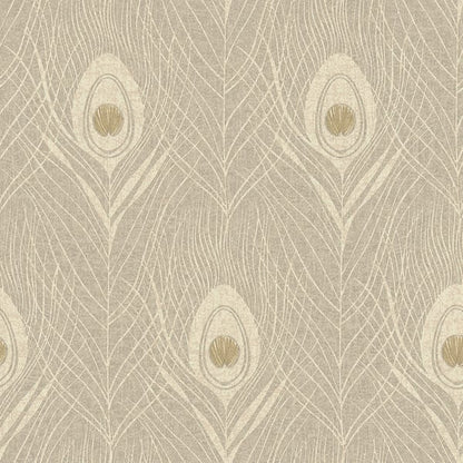 Galerie Wallcoverings Absolutely Chic Peacock Feather Motif Galerie Wallcoverings  Beige   - AC60009