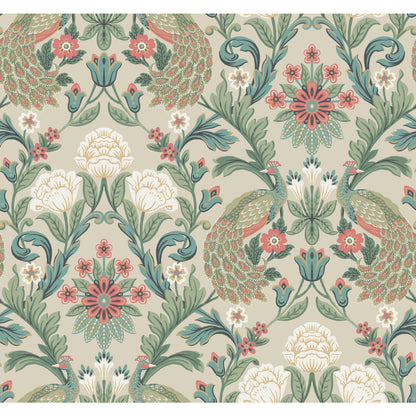 York Wallcoverings Arts and Crafts Plume Dynasty Taupe Wallpaper  Damasks Neutrals  Wallpaper - AC9104