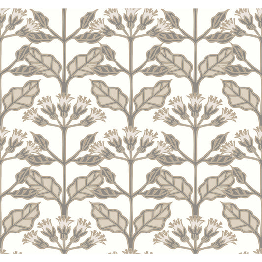 York Wallcoverings Arts and Crafts Tracery Blooms White Wallpaper  Florals and Flowers Whites and Off-Whites  Wallpaper - AC9114