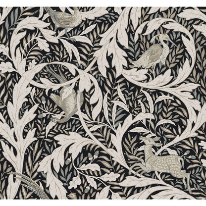 York Wallcoverings Arts and Crafts Woodland Tapestry Black Wallpaper  Botanical Blacks  Wallpaper - AC9122