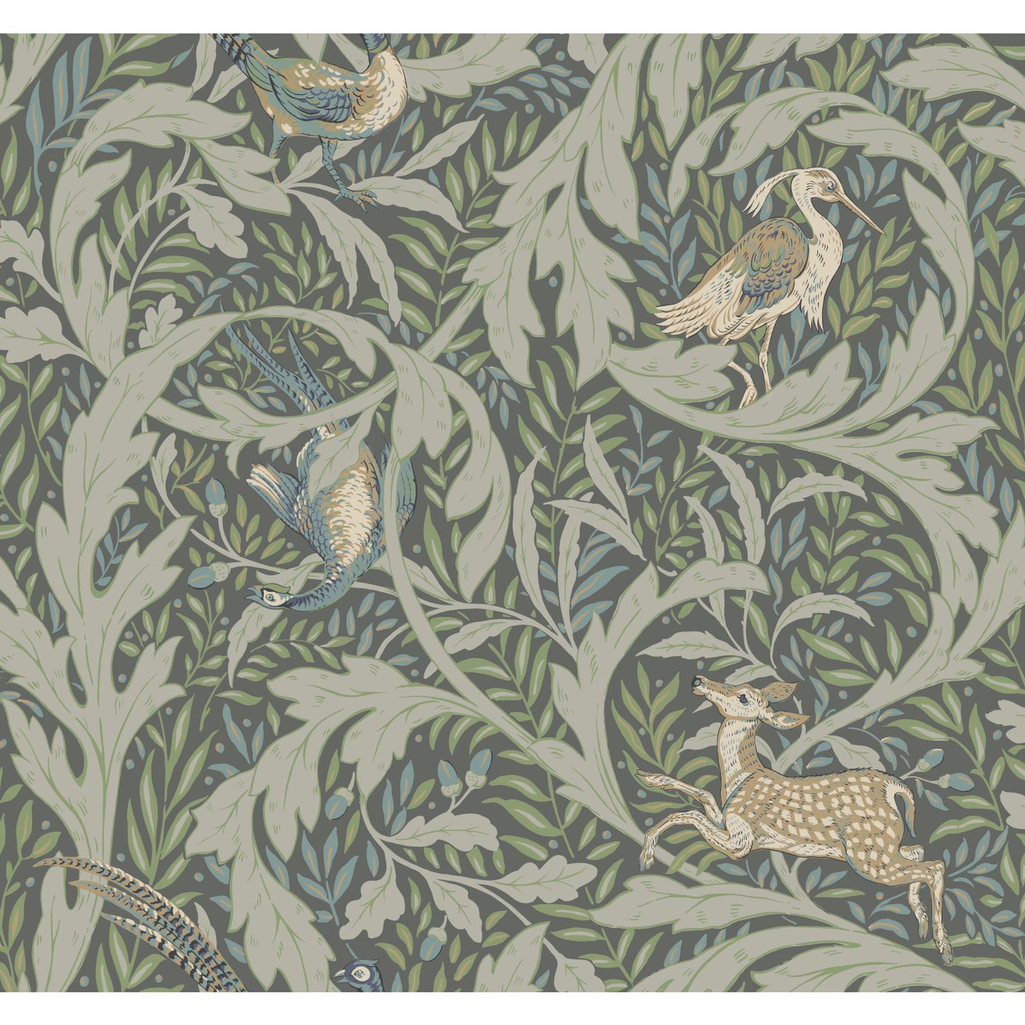 York Wallcoverings Arts and Crafts Woodland Tapestry Sage Wallpaper  Botanical Greens  Wallpaper - AC9124