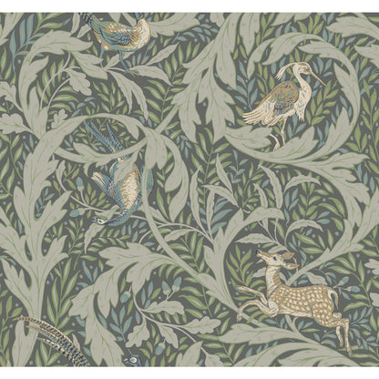 York Wallcoverings Arts and Crafts Woodland Tapestry Sage Wallpaper  Botanical Greens  Wallpaper - AC9124