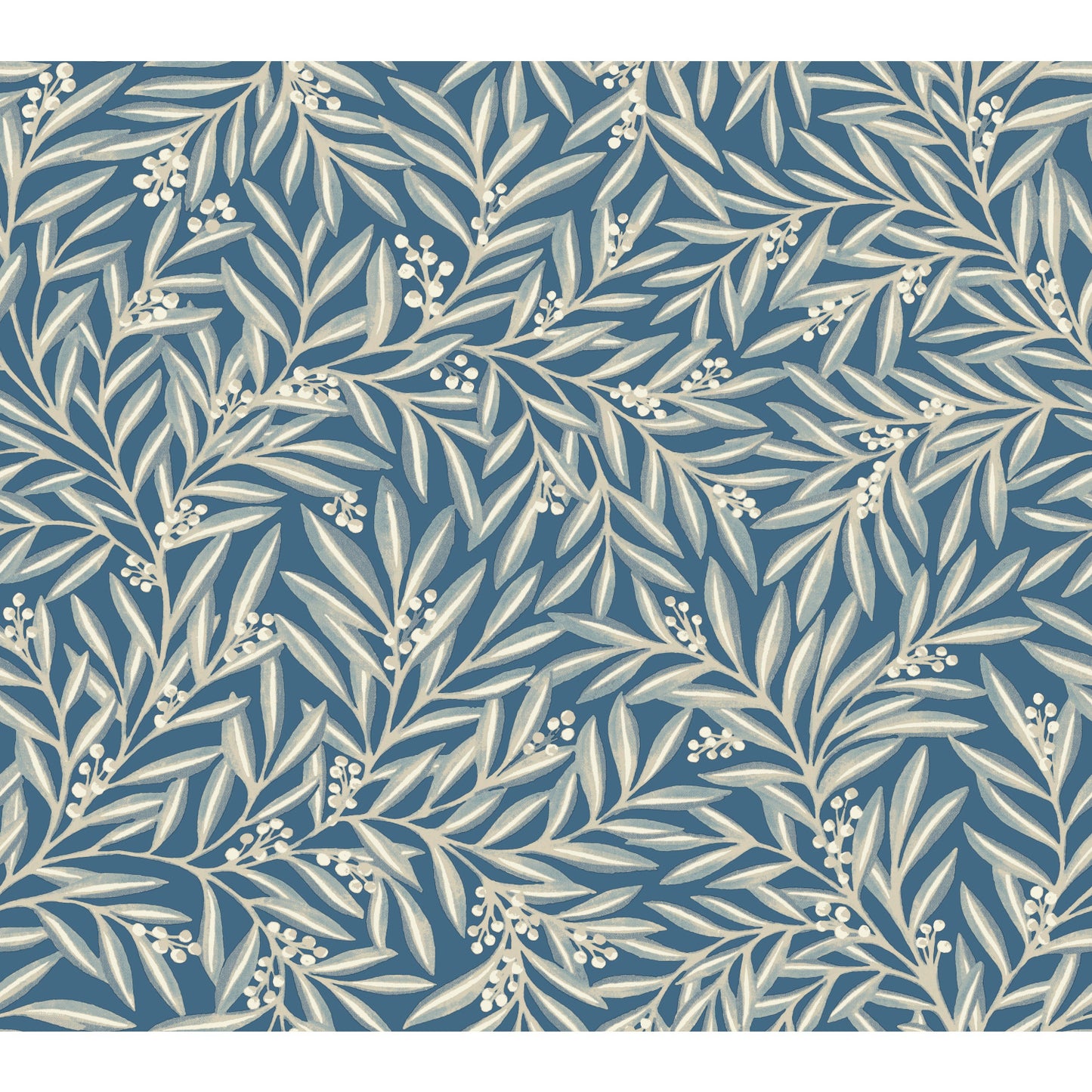 York Wallcoverings Arts and Crafts Rowan Dusty Blue Wallpaper  Botanical Blues  Wallpaper - AC9132