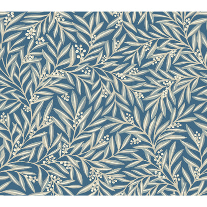 York Wallcoverings Arts and Crafts Rowan Dusty Blue Wallpaper  Botanical Blues  Wallpaper - AC9132
