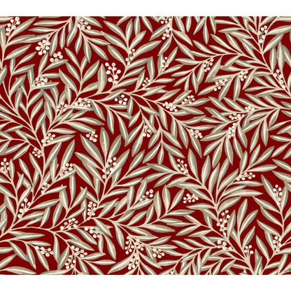 York Wallcoverings Arts and Crafts Rowan Red Wallpaper  Botanical Reds  Wallpaper - AC9134