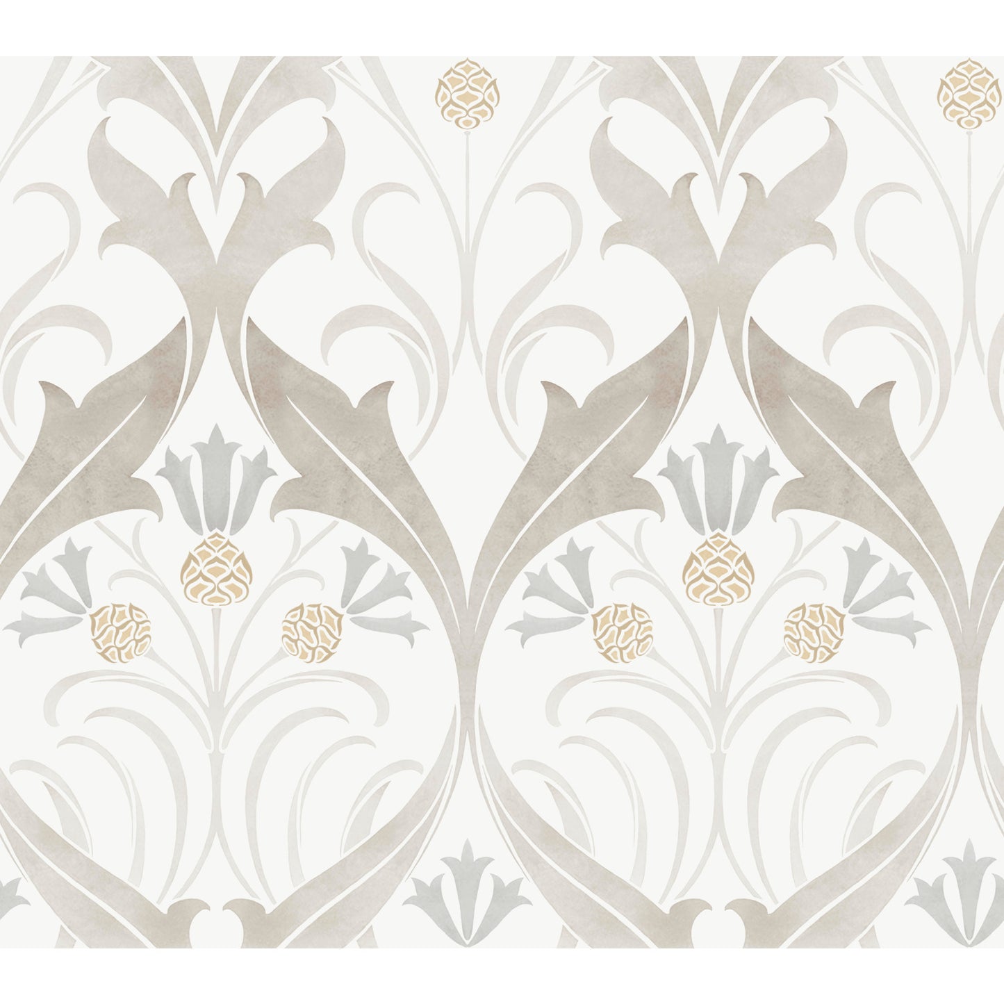York Wallcoverings Arts and Crafts Pine Cone Ribbon Neutral Wallpaper  Florals and Flowers Neutrals  Wallpaper - AC9172