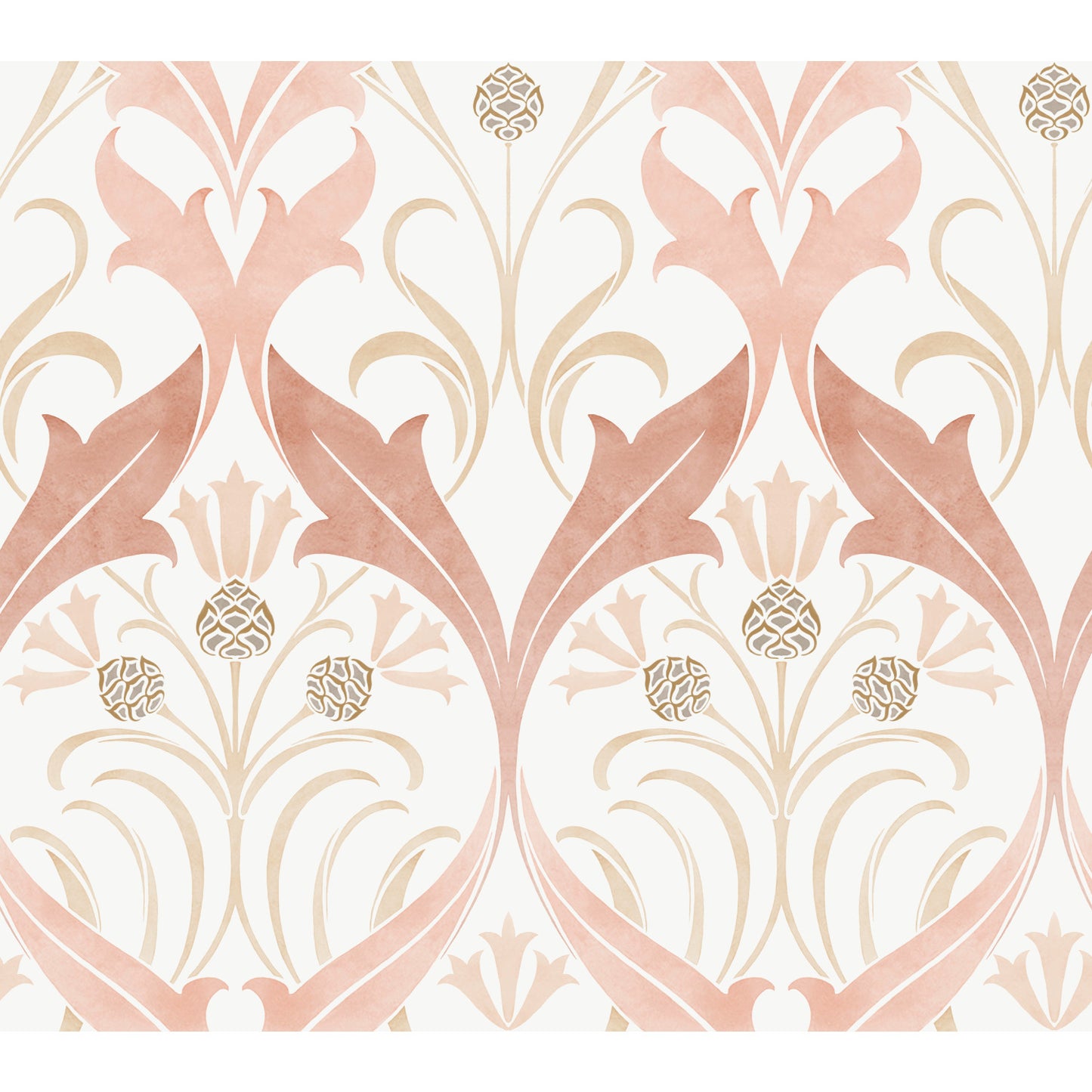York Wallcoverings Arts and Crafts Pine Cone Ribbon Blush Wallpaper  Florals and Flowers Pinks  Wallpaper - AC9175