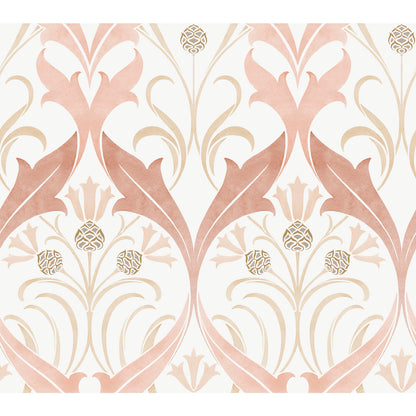 York Wallcoverings Arts and Crafts Pine Cone Ribbon Blush Wallpaper  Florals and Flowers Pinks  Wallpaper - AC9175