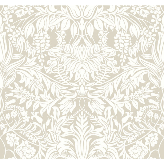 York Wallcoverings Arts and Crafts Lockwood Damask Beige Wallpaper  Damasks Neutrals  Wallpaper - AC9194